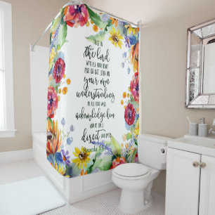Trust in the Lord floral Shower Curtain