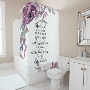 Trust in the Lord floral Shower Curtain