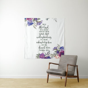 Trust in the Lord floral Tapestry