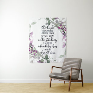 Trust in the Lord floral Tapestry