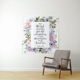 Trust in the Lord floral Tapestry
