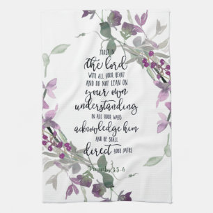 Trust in the Lord floral  Tea Towel