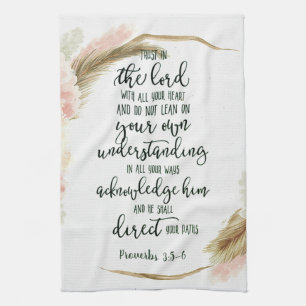 Trust in the Lord floral   Tea Towel