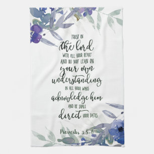 Trust in the Lord floral   Tea Towel