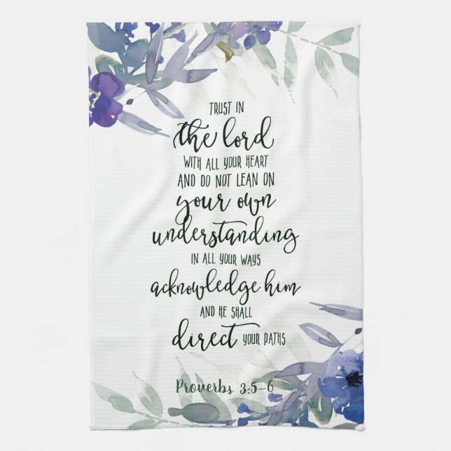 Trust in the Lord floral   Tea Towel (Vertical)