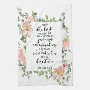 Trust in the Lord floral Tea Towel