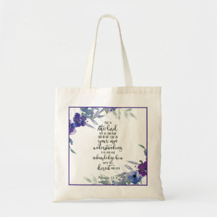 Trust in the Lord floral   Tote Bag