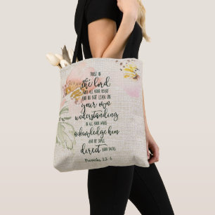 Trust in the Lord floral Tote Bag
