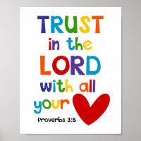 Trust In The Lord Kids Christian Bible Verse