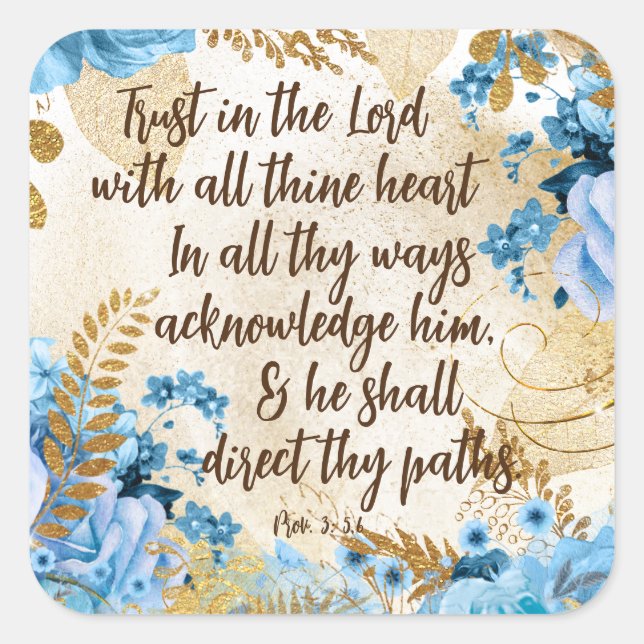 Trust in the Lord KJV Bible Verse Square Sticker (Front)