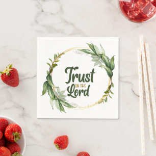Trust in the Lord Leaves Wreath Paper Napkins