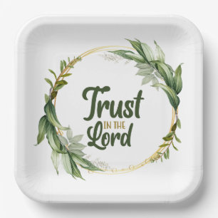 Trust in the Lord Leaves Wreath Paper Plate