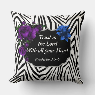 Trust in the Lord Leopard Animal Print Pillow