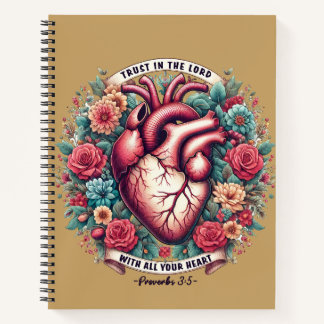 Trust in the Lord | Proverbs 3:5 Christian Heart Notebook