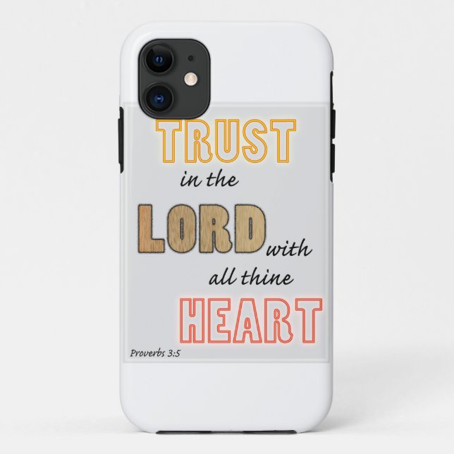 trust in the Lord proverbs scripture Case-Mate iPhone Case (Back)