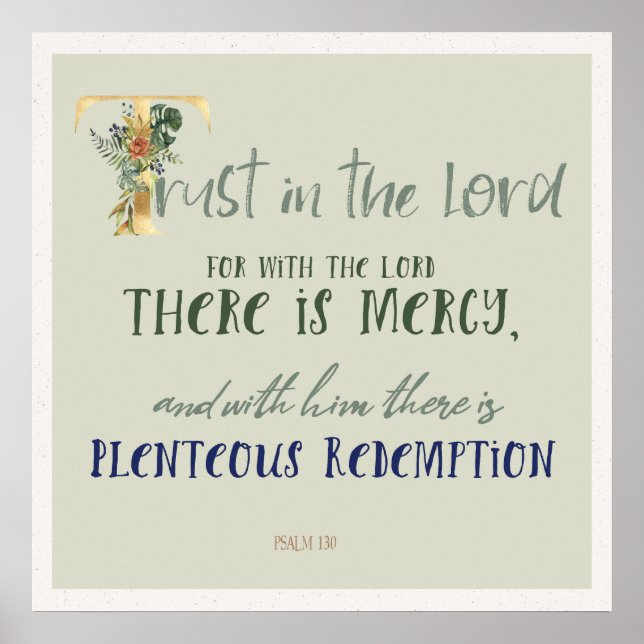 Trust in the Lord Psalm 130 Poster (Front)