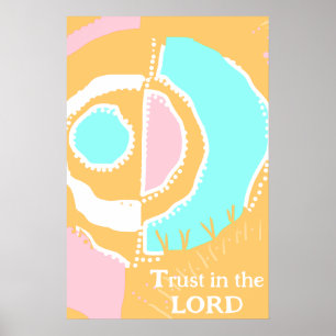 Trust In The Lord Sunrise Ethnic Circle Peach Poster