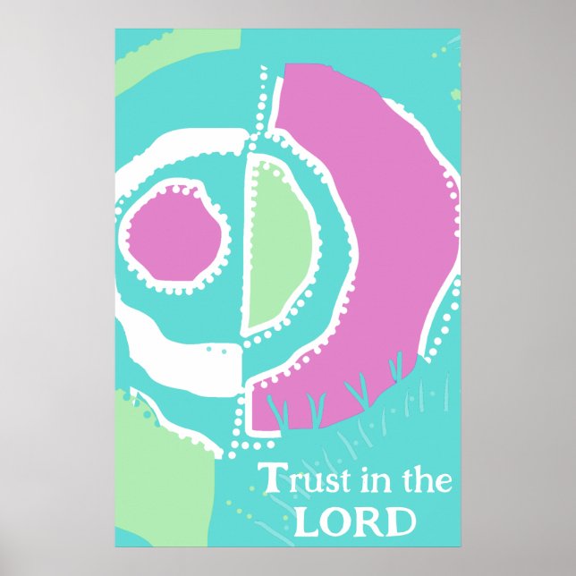 Trust In The Lord Sunrise Ethnic Circle Spearmint Poster (Front)
