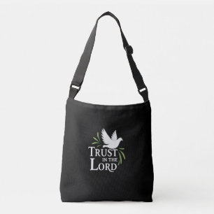 Trust in the Lord White Dove Christian Flat Cards Crossbody Bag