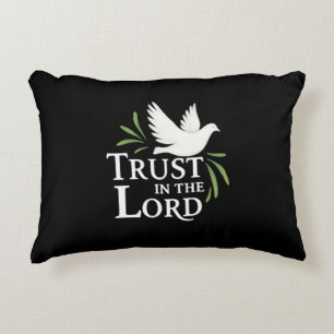 Trust in the Lord White Dove Christian Flat Cards Decorative Cushion