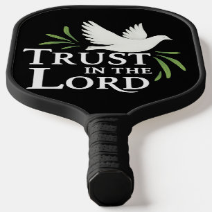 Trust in the Lord White Dove Christian Paper Plate Pickleball Paddle