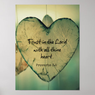 Trust in the Lord with all thine Heart Bible Verse Poster