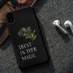 Trust In Your Magic Quote Black Rose iPhone 11 Case<br><div class="desc">Gothic and vintage phone case featuring illustration of black roses with a text that says "trust in your magic."</div>