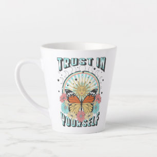 Trust in Yourself   Celestial Sun and Butterfly Latte Mug