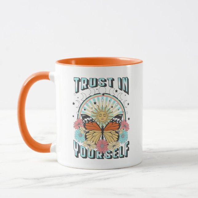 Trust in Yourself | Celestial Sun and Butterfly Mug (Left)