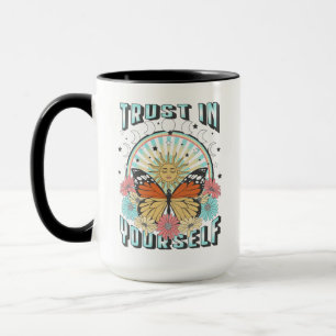 Trust in Yourself   Celestial Sun and Butterfly Mug