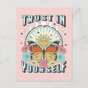 Trust in Yourself   Celestial Sun and Butterfly Postcard