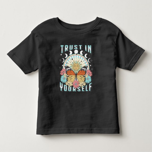 Trust in Yourself | Celestial Sun and Butterfly Toddler T-Shirt (Front)