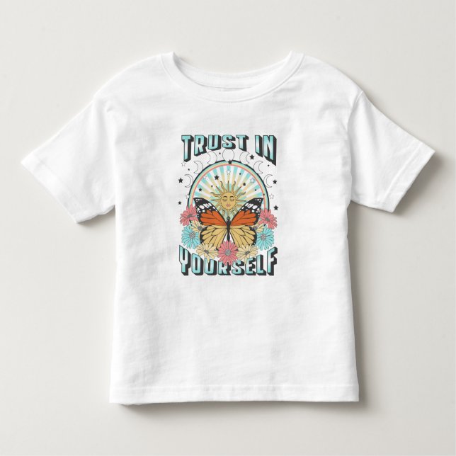 Trust in Yourself | Celestial Sun and Butterfly Toddler T-Shirt (Front)