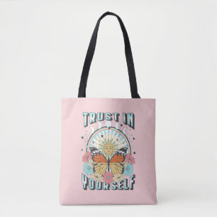 Trust in Yourself Celestial Sun and Butterfly Tote Bag