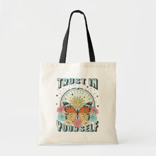Trust in Yourself Celestial Sun and Butterfly Tote Bag