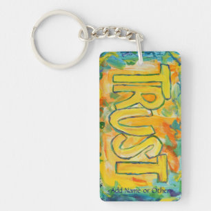 Trust Inspirational Word Keychain - Custom Text