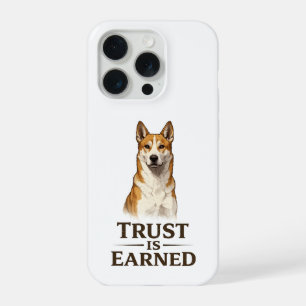 Trust Is Earned Canaan Dog black iPhone 15 Pro Case