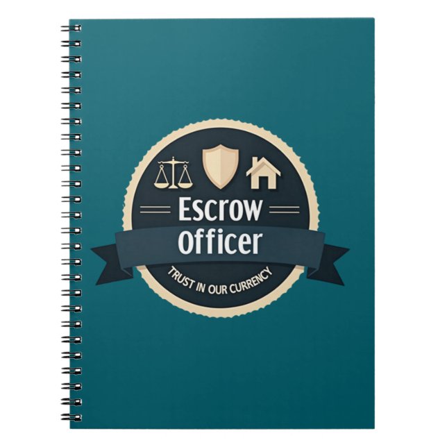 Trust Is Our Currency – Escrow Officer  Notebook (Front)