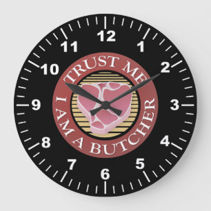 Trust me, I am a Butcher T-bone Large Clock