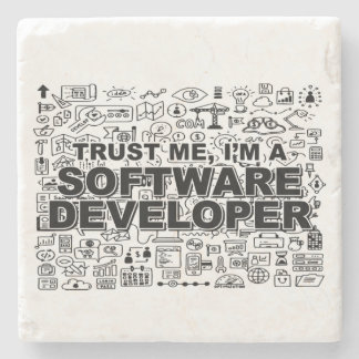 Trust Me I am a Software Developer Stone Coaster