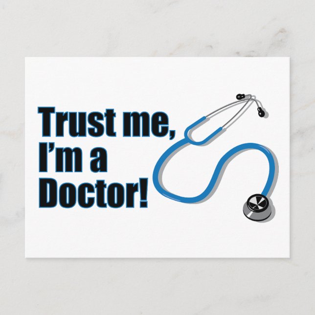 Trust Me I’m a Doctor Stethoscope Postcard (Front)