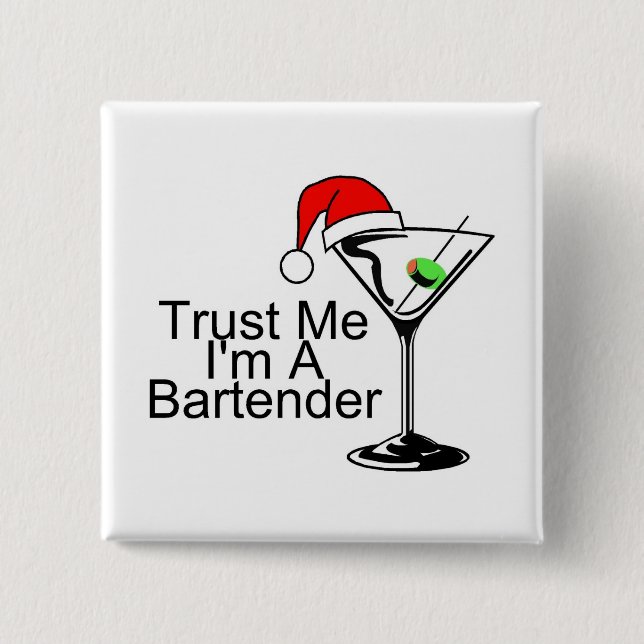Trust Me Im A Bartender Martini 15 Cm Square Badge (Front)