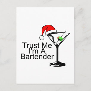 Trust Me Im A Bartender Martini Postcard