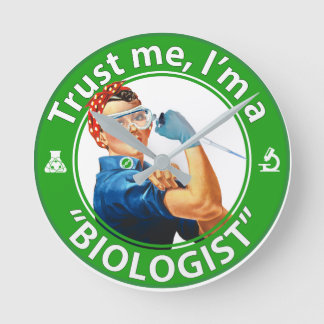 Trust me, I'm a "Biologist" logo wall clock