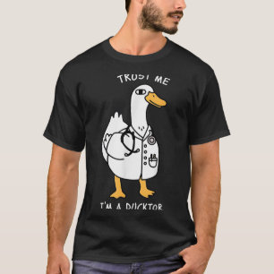 Trust Me I'm A Ductor Whimsical Duck Doctor Animal T-Shirt