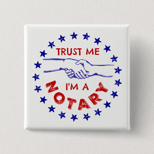 Trust Me, I'm a Notary Handshake 15 Cm Square Badge