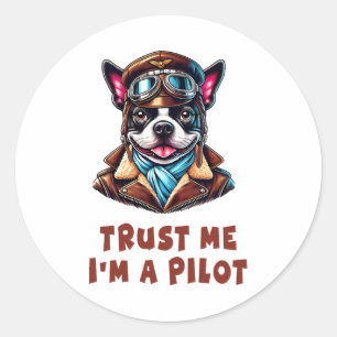 Trust Me, I'm A Pilot Classic Round Sticker