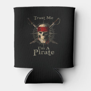 Trust Me I'm A Pirate Skull and Swords Funny Can Cooler