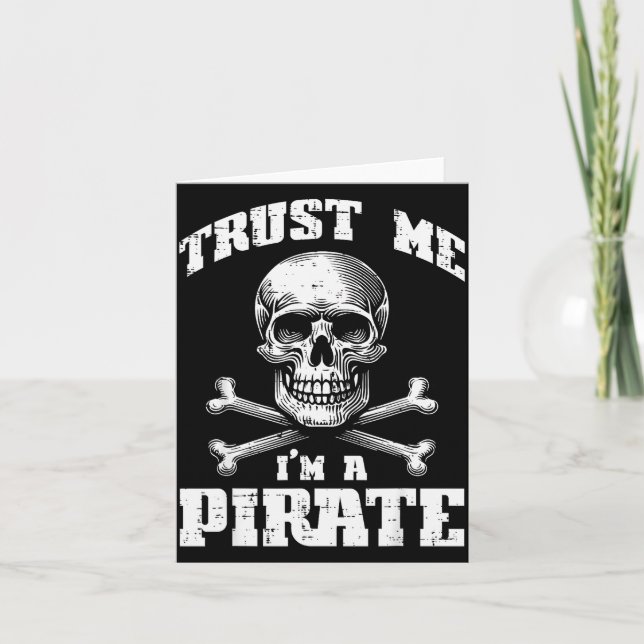 Trust Me Im A Rate Skull Crossbones Funny Men Wome Card (Front)