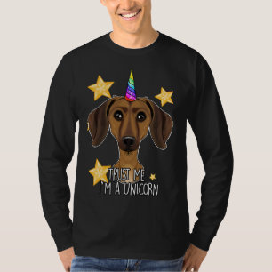 Trust Me Im A Unicorn I Funny Dachshund T-Shirt